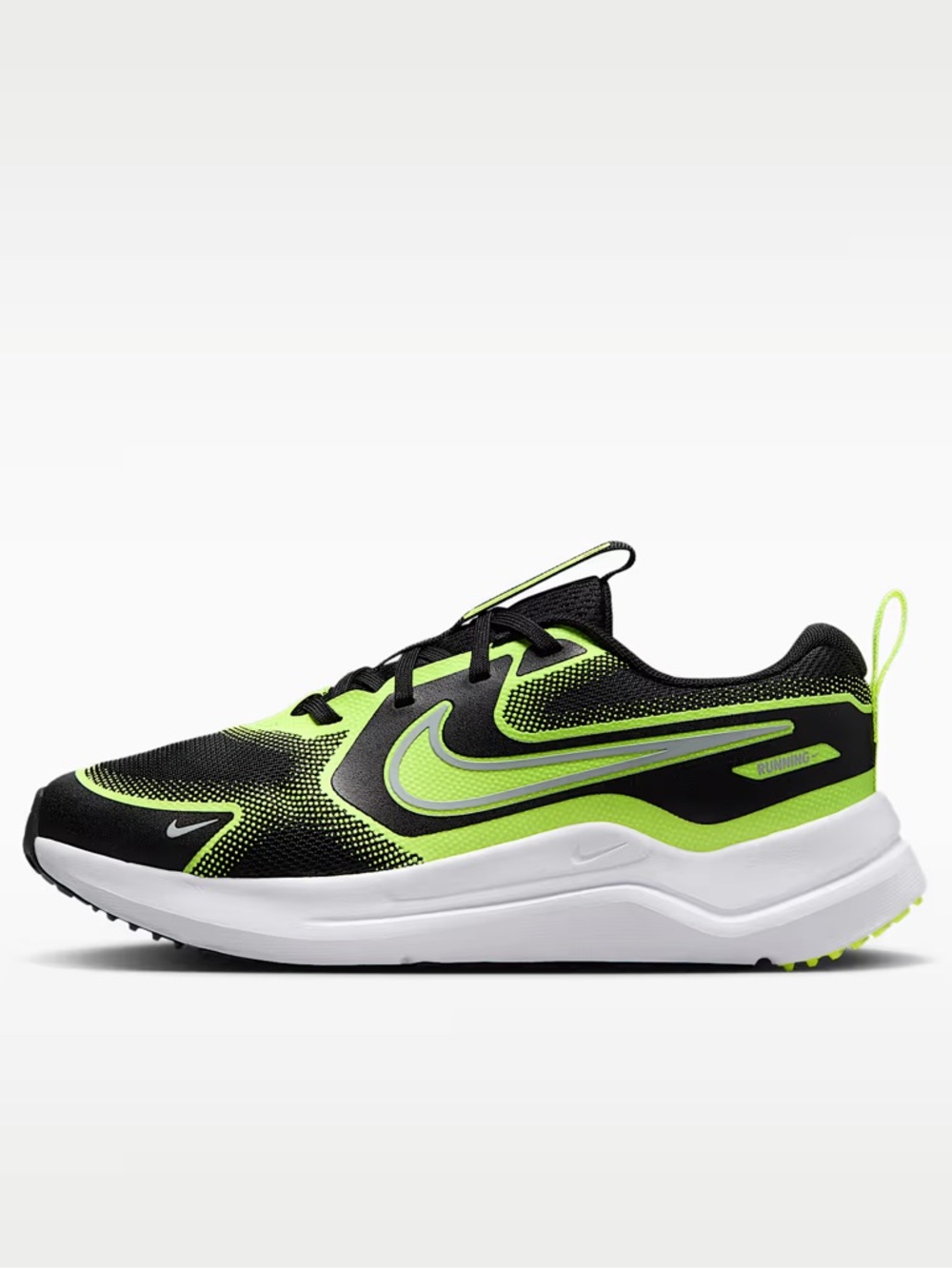 Nike Kids Black and Neon Green Sneakers